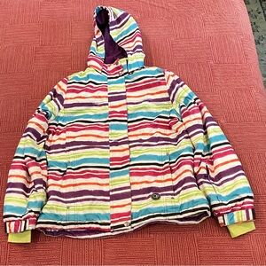 women's medium OP Multicolor Striped ski / snowboard winter Jacket